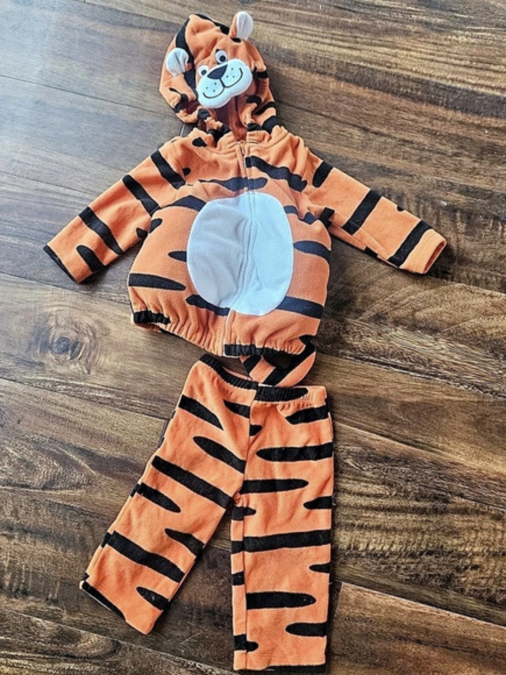 Carter's Baby Tiger Halloween Costume 2-Piece Set Hooded One-Piece Orange &
